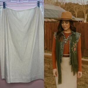 Lafayette 148 New York Ivory Shimmer Pencil Skirt